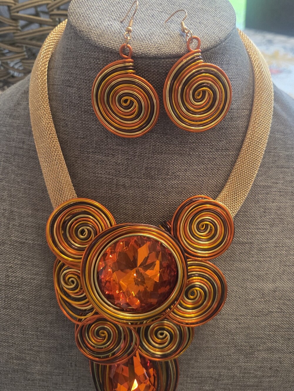 Crystal Bib Statement Necklace